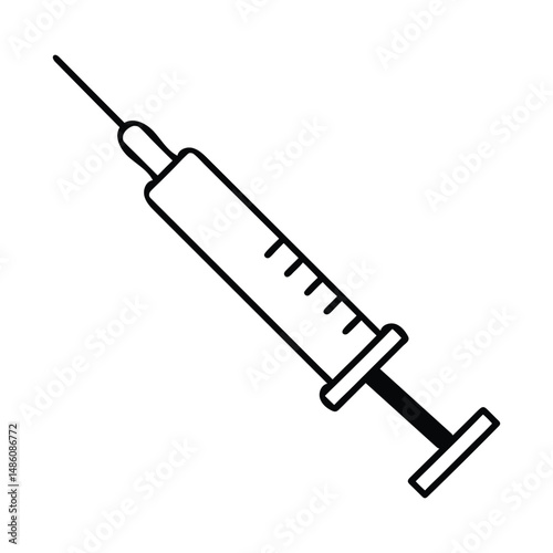 syringe with needle vector silhouette 