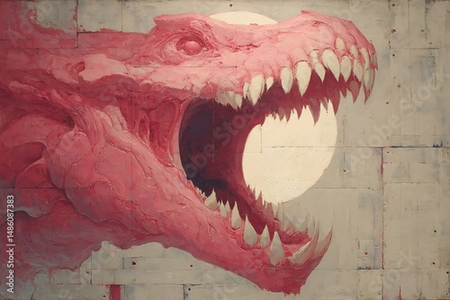 Raw primal power in pink shades photo