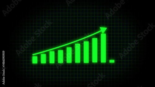 Business graph showing business growth. Business digital trend or Infographics. Financial data and diagrams showing a steady increase in profits. Abstract business growth and graph chart icon 