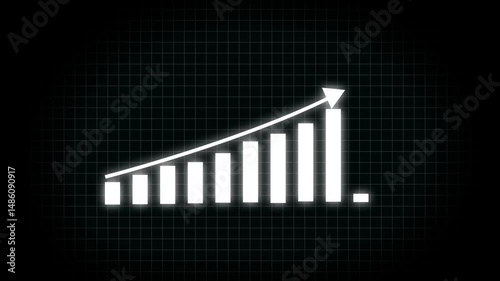 Business graph showing business growth. Business digital trend or Infographics. Financial data and diagrams showing a steady increase in profits. Abstract business growth and graph chart icon 