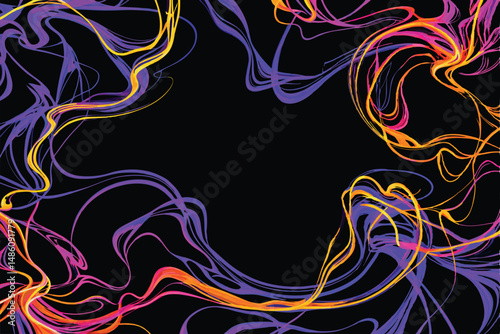 Abstract swirls of vibrant color with transparency for design projects
