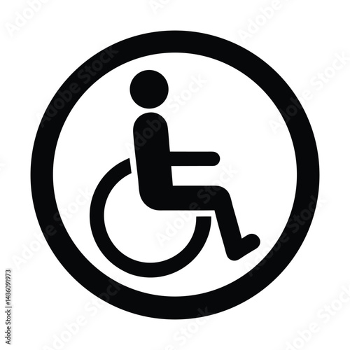 Wheelchair / handicapped access sign or symbol flat icon 