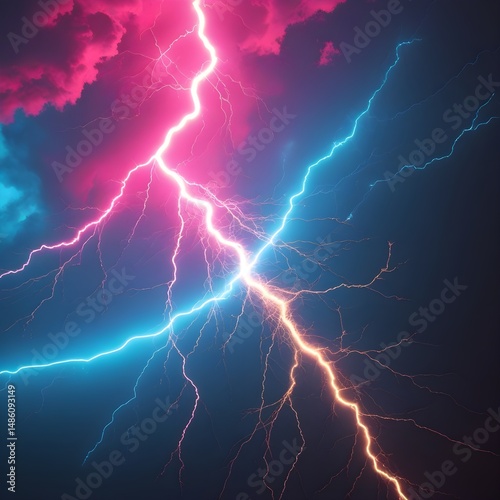 Wallpaper Mural lightning in the night Torontodigital.ca