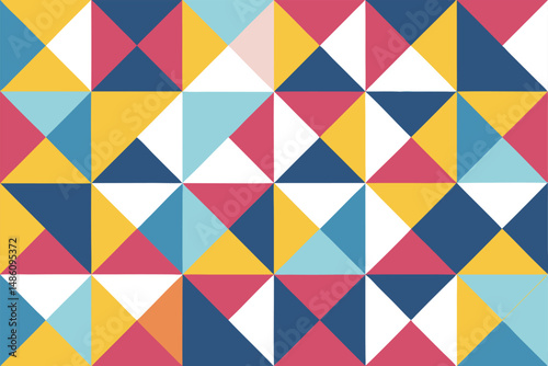Colorful geometric pattern with transparent triangles suitable for various designs