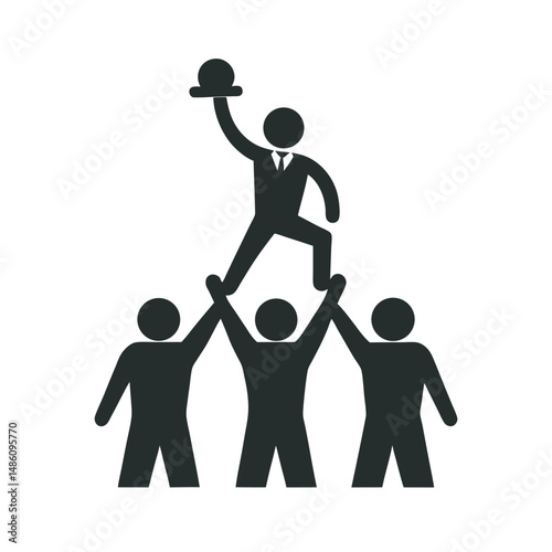 Colleagues Celebrating Promotion Silhouette Office Joy