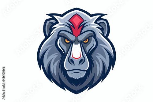 baboon head logo vector on white background