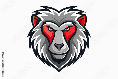 baboon head logo vector on white background