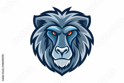 baboon head logo vector on white background