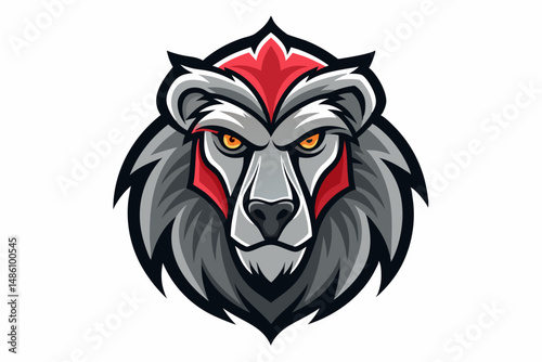 baboon head logo vector on white background
