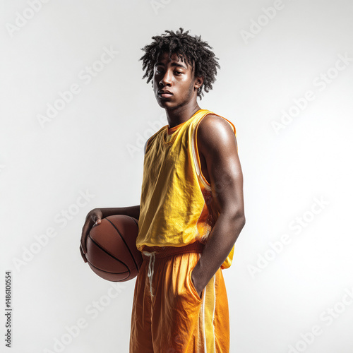 Focused Basketball Player in Action