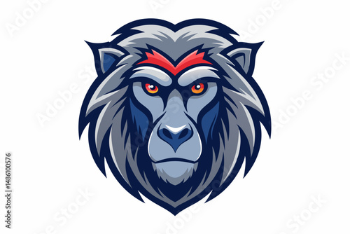 baboon head logo vector on white background