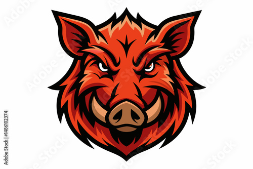 boar head logo vector on white background