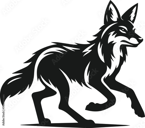 Wild animal silhouette jackal vector