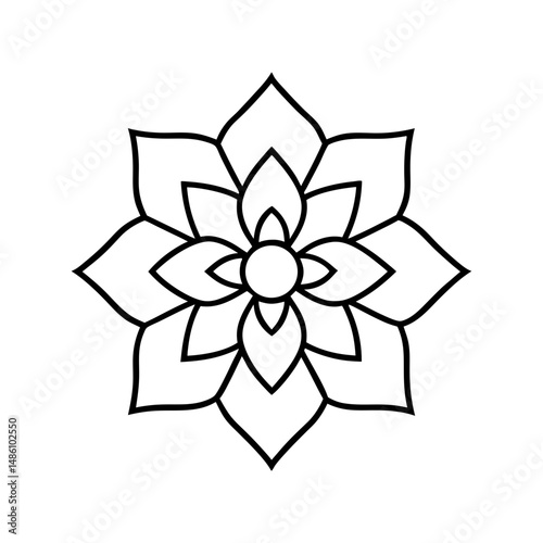 mandala meditation themes line art vector silhouette