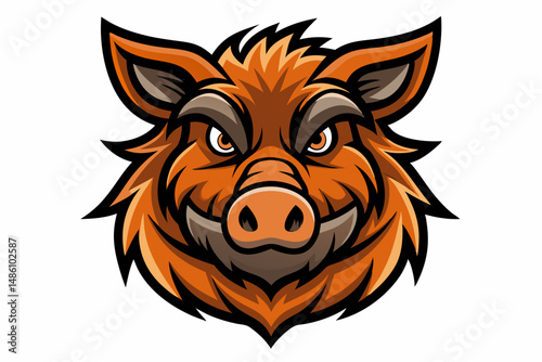 boar head logo vector on white background