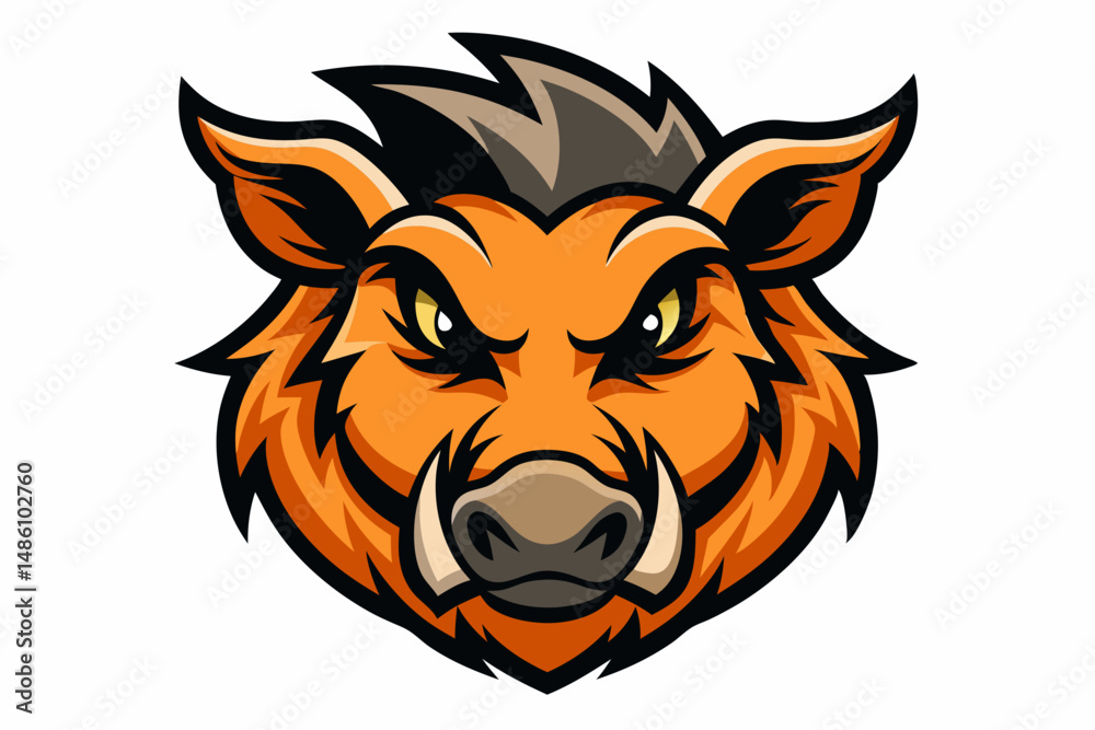Fototapeta premium boar head logo vector on white background