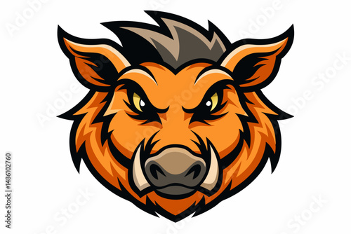 boar head logo vector on white background