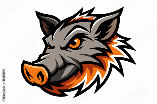 boar head logo vector on white background