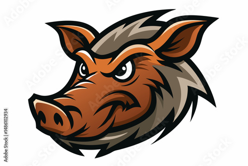 boar head logo vector on white background