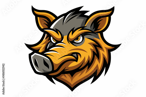 boar head logo vector on white background