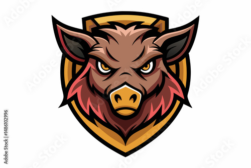 boar head logo vector on white background
