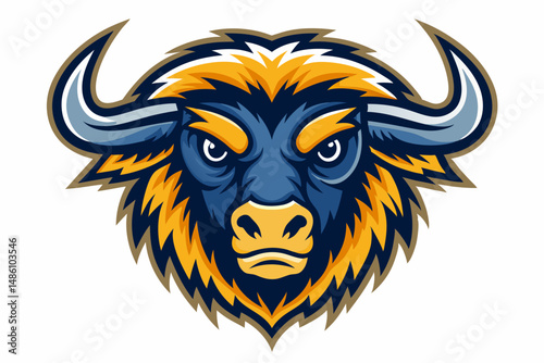 buffalo head logo vector on white background