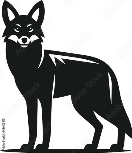 Wild animal silhouette jackal vector