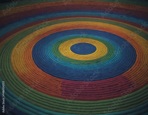 Colorful concentric circles create a vibrant and artistic pattern, enhancing visual appeal.