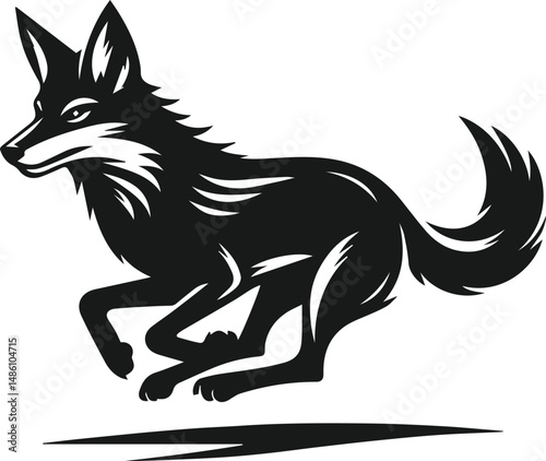 Wild animal silhouette jackal vector