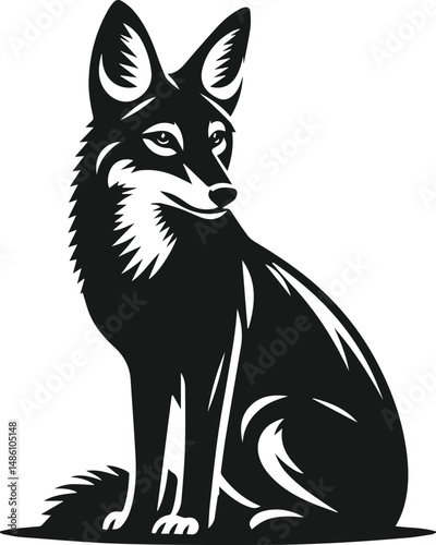 Wild animal silhouette jackal vector