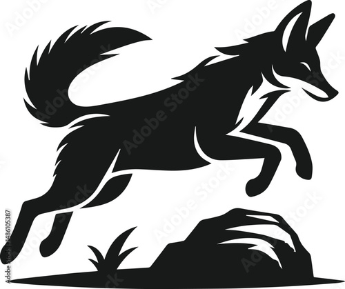 Wild animal silhouette jackal vector