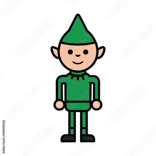 buddy elf in men simple clip art vector silhouette