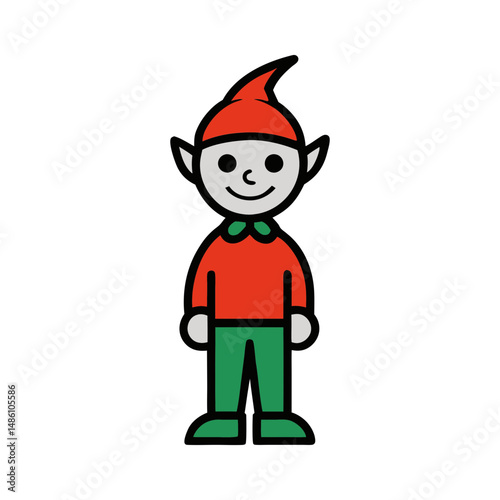 buddy elf in men simple clip art vector silhouette