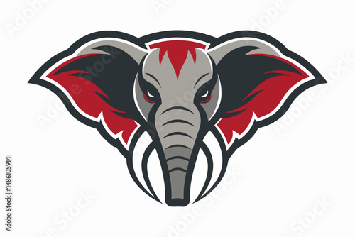elephant head logo vector on white background