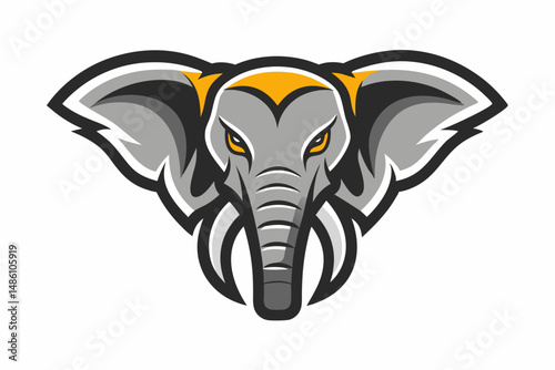 elephant head logo vector on white background