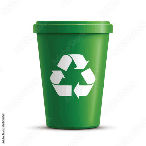 Green recycle bin waste reduction concept
