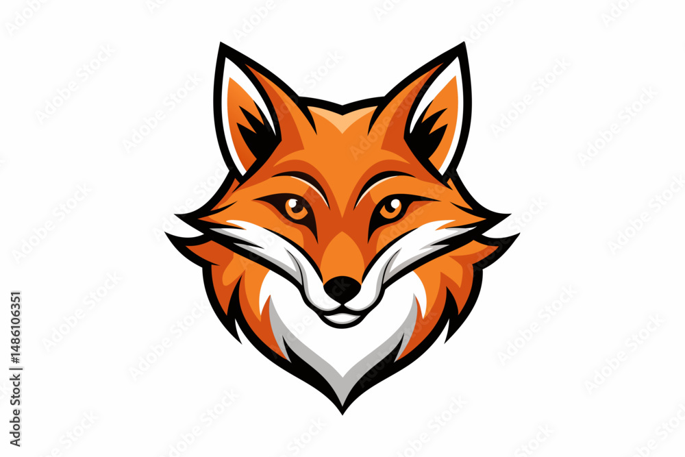 Obraz premium fox head logo vector on white background