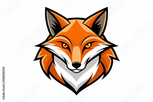 fox head logo vector on white background
