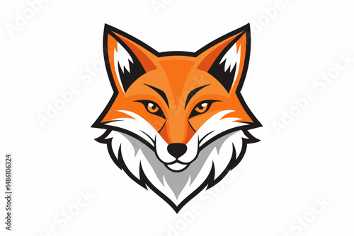fox head logo vector on white background