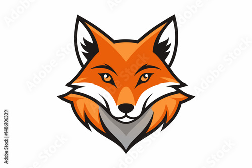 fox head logo vector on white background