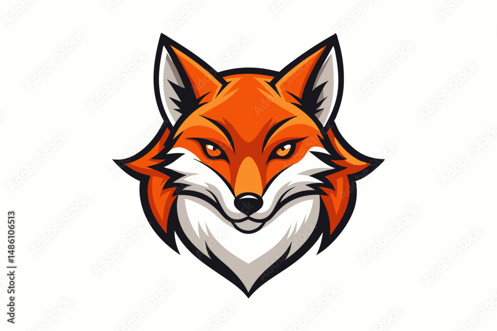 Obraz premium fox head logo vector on white background