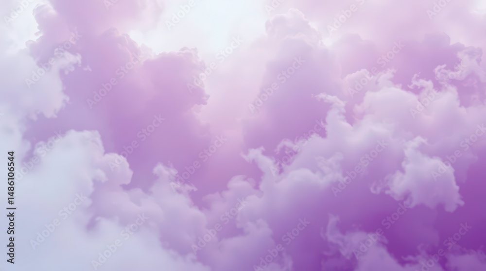 Fototapeta premium Dreamy Lilac Clouds in a Pastel Sky