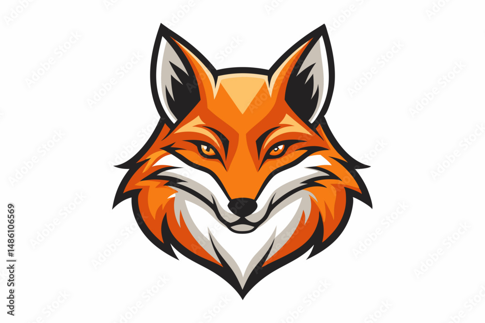 Obraz premium fox head logo vector on white background