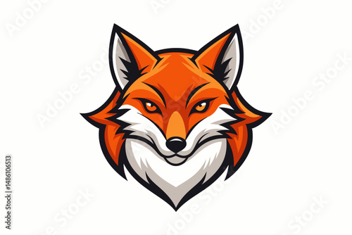 fox head logo vector on white background