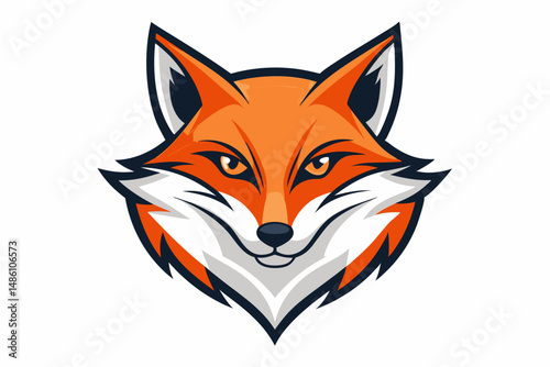 fox head logo vector on white background