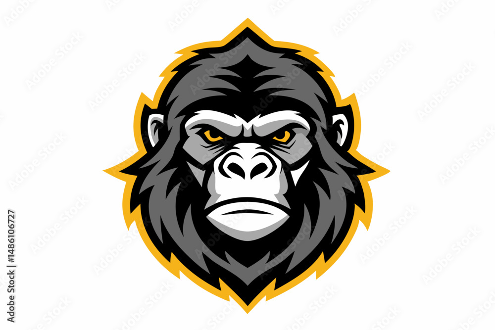 Fototapeta premium gorilla head logo vector on white background