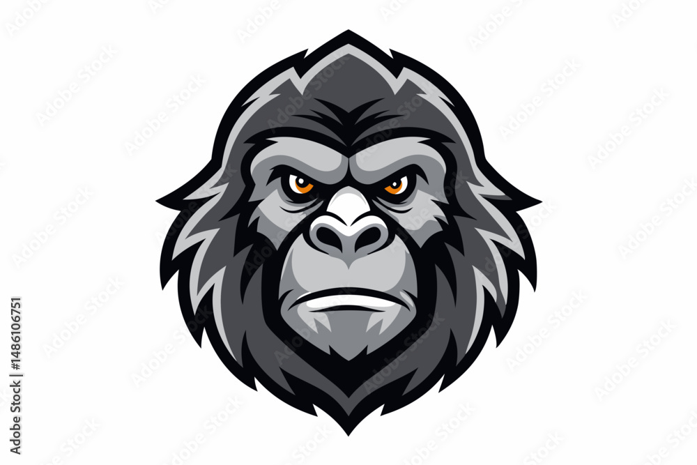 Obraz premium gorilla head logo vector on white background