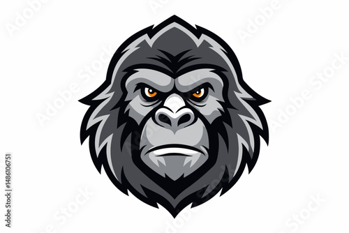 gorilla head logo vector on white background