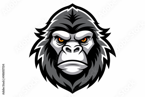 gorilla head logo vector on white background