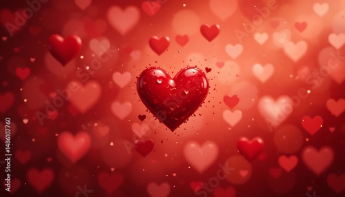 Captivating Red Hearts on a Romantic Background